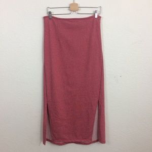 Free People Red Straight Maxi Skirt